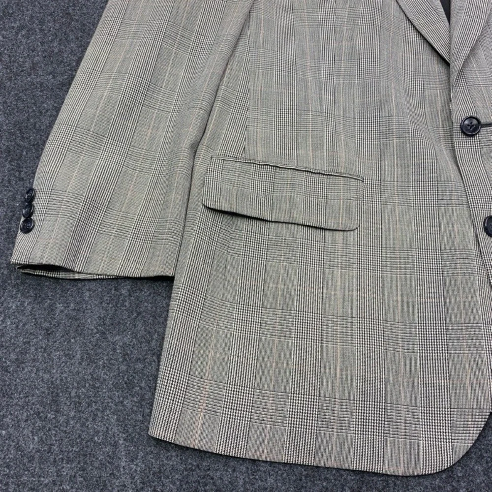Christian Dior Mens 46R Olive Green Herringbone Blazer Sport Coat Jacket